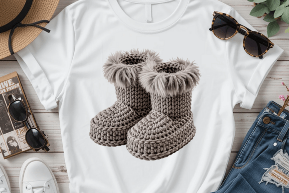 Crochet Winter Boots PNG: A Cozy Graphic Design Asset for Creative Marketers