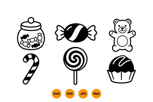 Cute Candy Clipart Collection: A Versatile Graphic Design Asset for Crafters
