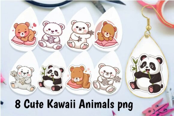 Cute Kawaii Winter Animals PNG Bundle: A Versatile Graphic Design Asset for Seasonal Marketing