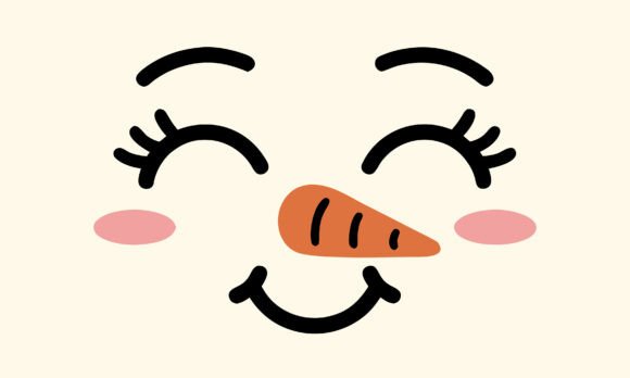 Cute Smiling Snowman Face PNG: A Festive Graphic Design Asset for Seasonal Projects