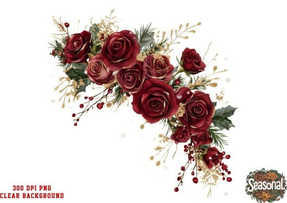 Elegant Ruby Bloom Bouquet PNG: A Premium Illustration for Local Business Branding
