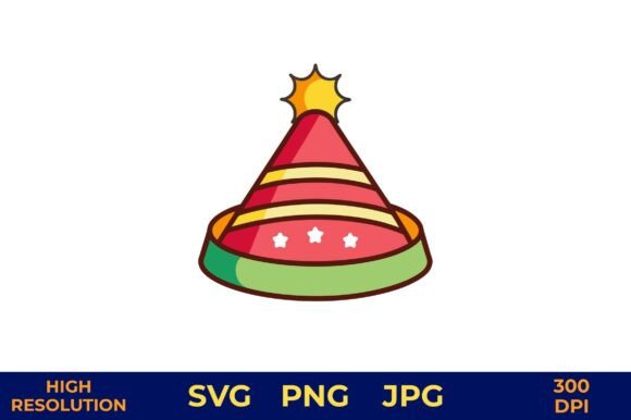 Festive Party Hat Vector Illustration Review for Real Embroidery Projects