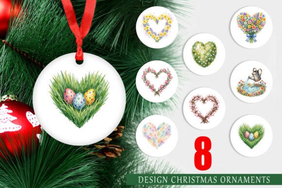 Floral Easter Heart Wreath Ornament: A Versatile Illustration for Spring Branding