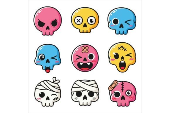 Freebie Collection of Cartoon Skulls Set: A Designer’s Perspective