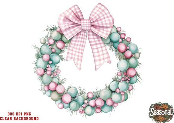 Frosty Blue Pink Wreath PNG: A Versatile Illustration for Creative Projects