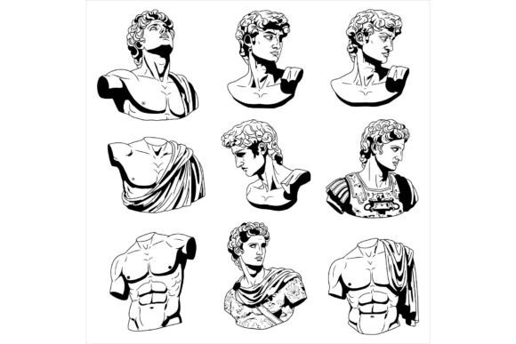 Male Bust Illustrations: A Versatile Graphic Design Asset