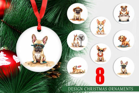 Over It Dog Summer Ornament Illustrations: A Versatile Graphic Design Asset for Handmade Creators