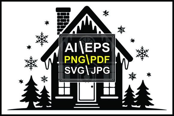 Silhouette Gingerbread House Snowflakes: A Versatile Illustration for Branding and Marketing
