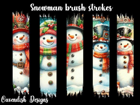 Snowman 10 X Brush Stroke Designs PNG: A Versatile Illustration for Modern Branding
