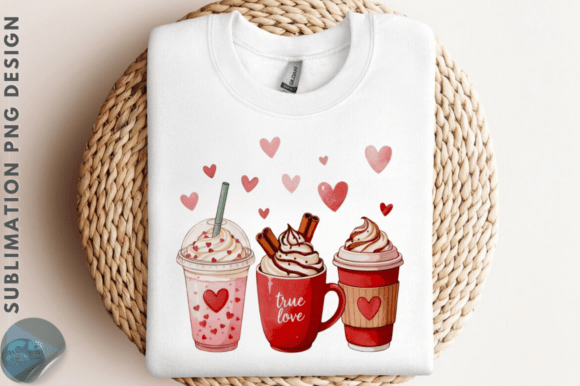 Valentine's Day Coffee Drinks PNG: A Versatile Illustration for Creative Projects