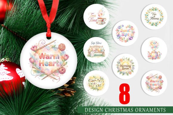 Watercolor Garden Tea Quote Ornament: A Versatile Illustration for Local Business Branding