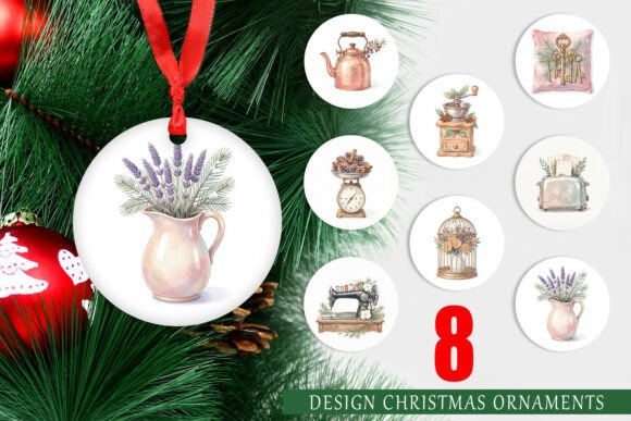 Watercolor Holiday Hearth Ornament PNG: A Festive Graphic Design Asset for Local Business Branding
