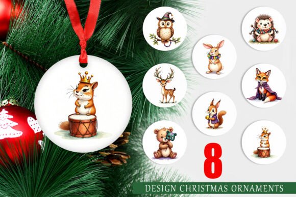 Watercolor Paw-di Gras Ornament: A Festive Illustration for Creative Designers