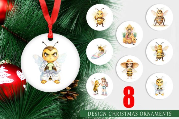 Watercolor Queen Bee Summer Ornament: A Polished Graphic Design Asset for Content Creators