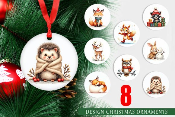 Whimsical Winter Forest Ornament: A Versatile Illustration for Digital Sellers